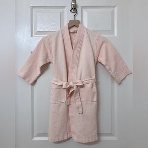 Girls Waffle Weave Pink Bath Robe with Pockets Size 6 Valentine’s Day Spa Pool